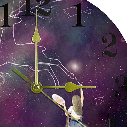 Horloge murale silencieuse Star Galaxy 25,4 cm noire à piles