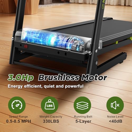 Image of FYC Folding Treadmill for Home with Incline 330lb Weight Capacity 3.5HP Portable Electric Treadmill with Bluetooth, 12 Preset Programs Exercise Running Machine Easy Assembly