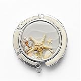 RhyNSky Animal Starfish Round Folding Handbag Hook Purse Hanger Holder for Table, Silvery, FS340