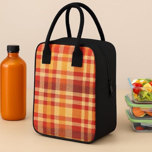 Image of Nibbler Lunch Bag Office Tiffin Bags for Men Women | Insulated Hot Cold Travel Lunch Bag | for Lunch Tiffin Box & Bottle | Multi-use Storage I for Office & School (Tartan Plaid)