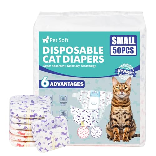 Pet Soft Einweg Windeln für Hunde und Katzen, 50 Stück Super saugfähige Einweg-Katzenwindeln Hundewindeln für Hündinnen in der...