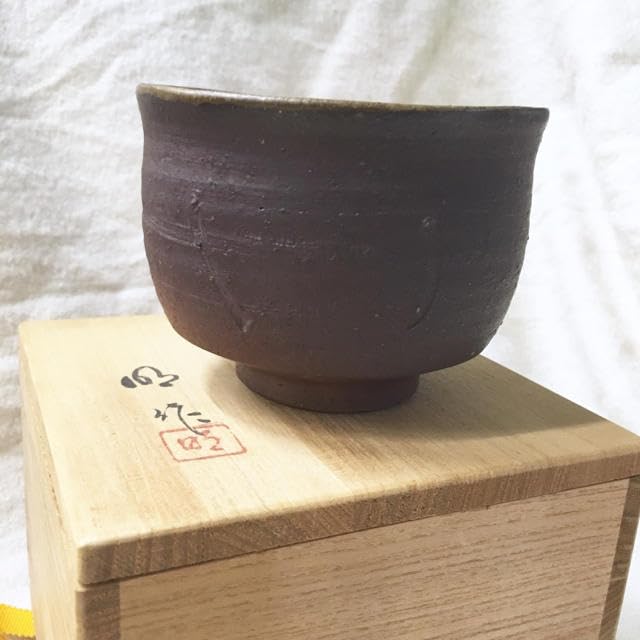 備前焼 ☆ 茶碗  川井明子 作 Amazon.co.jp: 川井明子 備前焼 茶碗 ♫ 約12cm, 高さ 約8.5cm