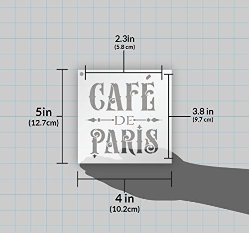 Cafe De Paris Stencil By Studior12 | French Victorian Word Art - Reusable Mylar Template | Painting, Chalk, Mixed Media | Use For Journaling, Diy Home Decor - Stcl910 Select Size (6" X 6") #TOP1