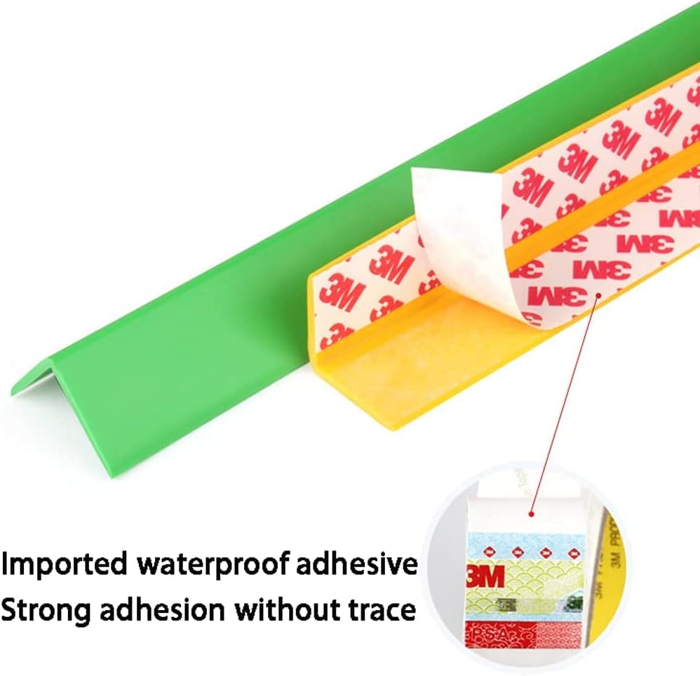 QAZW 3 Pack Smooth Surface Corner Anti-Collision Strip Kindergarten Edge Protection Strip Widen Corner Protection Soft Corner Protection PVC Corner Protection Strip-Gray||1.5M