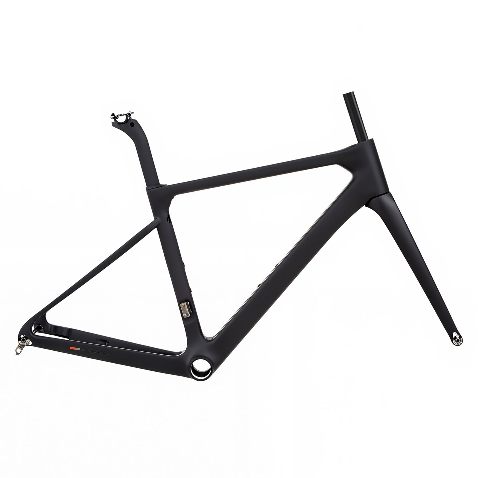 TUJISEK Road Bike Frameset 700C Road Bikes Frame 45/48/51/54CM Carbon Fiber Frameset with Fork Disc Brake Bike Frames Thru Axle F12×100mm R12×142mm Internal Routing(Svart,54cm)