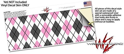 Miniatura 3 de Argyle rosa y gris – Etiqueta autoadhesiva estilo piel envolver Fits Yeti Rambler colster y rtic puede (Cooler no incluido)