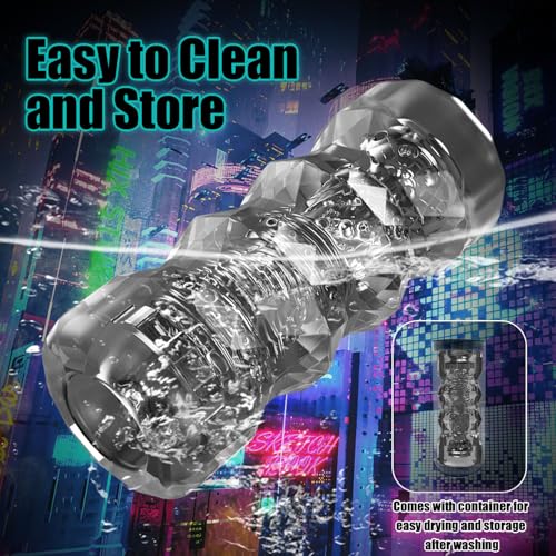 Image of Male Masturbator with 3D Textured, TPE Pocket Pussy Male Sex Toy | Masturbation Sleeve with Storage Box, Penis Training Sex Toy for Men, Couple Sex Toys & Game