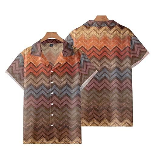 Chemise Aloha haut de gamme motif ondulé peint finitions soignées style vintage
