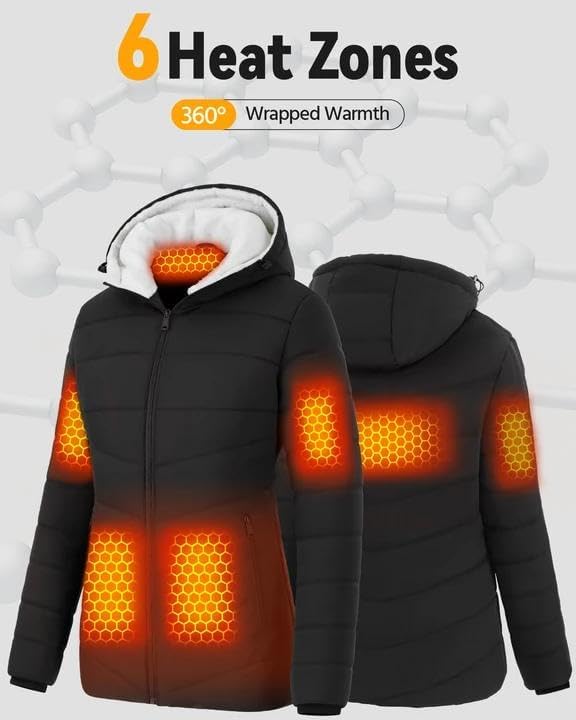 Genovega Graphene Women Heated Jacket 12V Fast Charge 18400mAh Large Capacity - Image 4