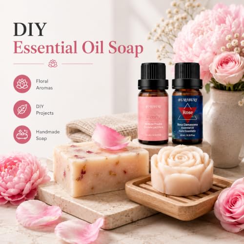 Image of BURIBURI Peony Rose Essential Oil Set for Diffuser & Skin 2x10ml