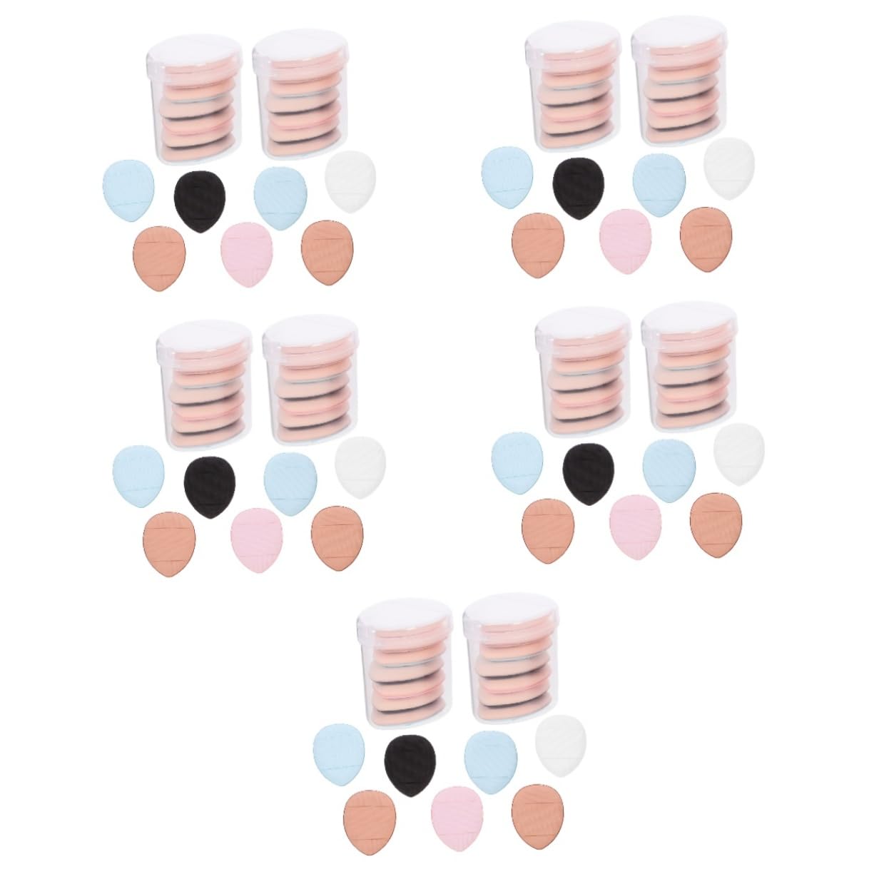 15 Scatole Mini Soffio Per Le Dita Mini Piumini Da Cipria Soffio Di Polvere Soffio Di Cipria Sotto Gli Occhi Truccare Il Triangolo Dei Bignè Trucco a Sbuffo Idrofilo Lattice FRCOLOR