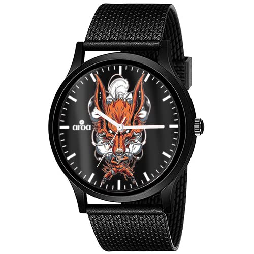 AROA Watch New Watch for Kurama and Naruto Smoke Black Metal Type Rubber Analog Watch Black Dial for Men Stylish Watch for Boys (B0BZ8YV8NY) Amazon Price History, Amazon Price Tracker