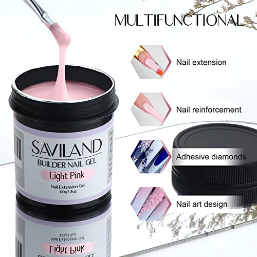 Saviland 100g Light Pink Builder Nail Gel - Image 2