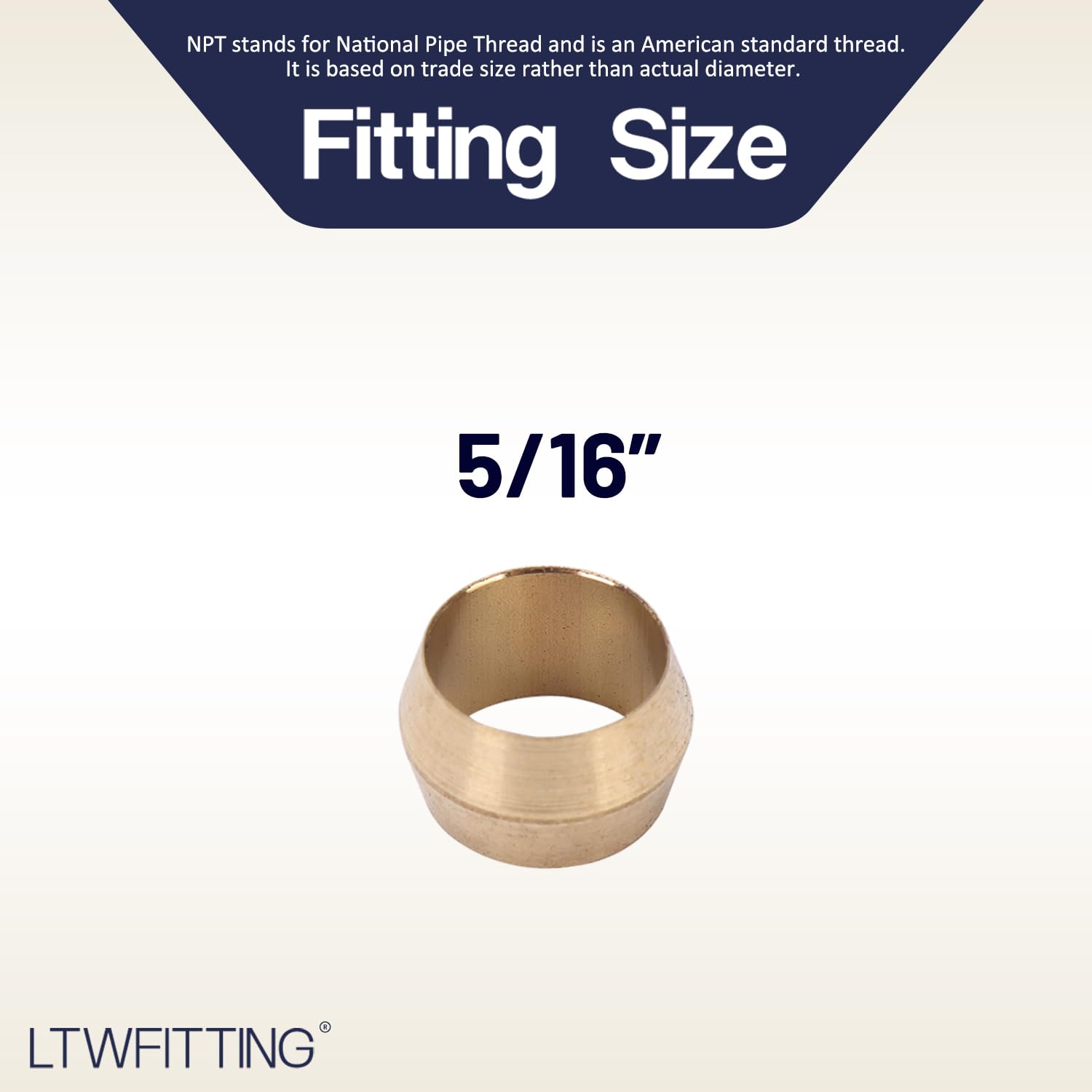 5/16-Inch Brass Compression Sleeves Ferrels,BRASS COMPRESSION FITTING(Pack of 50)