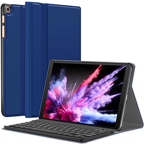 Get Discount Offer CHESONA Galaxy Tab A 10.1 2019 Case with Keyboard T510 T515 - Folio PU Leather Stand Case - Magnetically Detachable Wireless Keyboard Case for Samsung Galaxy Tab A 10.1 Inch SM-T510 SM-T515, Blue