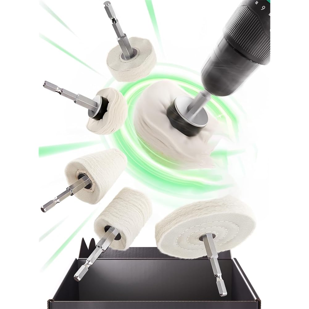 Aundhegrtt Polishing Set for Cordless Screwdriver-6Pc Stainless Steel Brush for Lint Removal Attachment