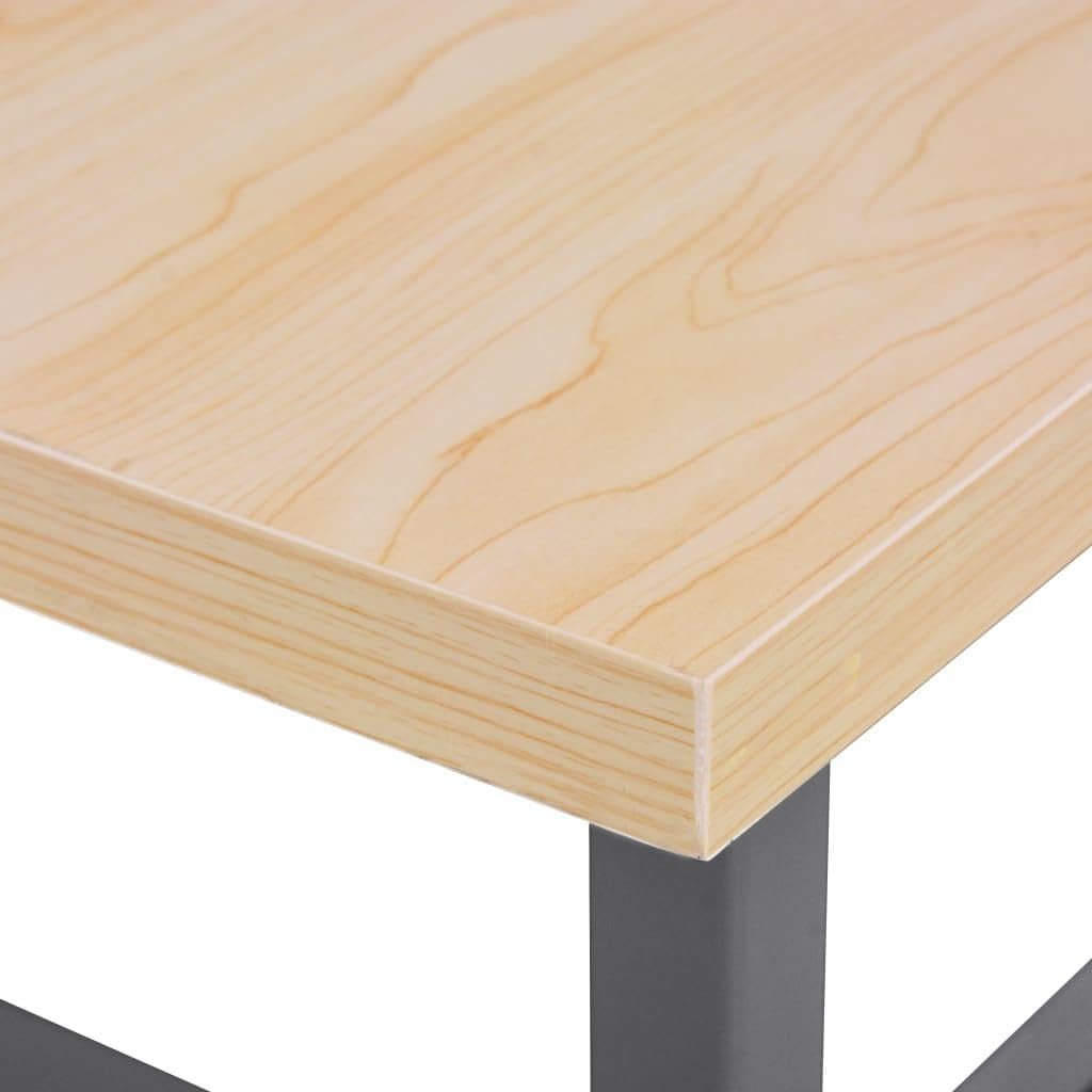 Etabli - Tavolo da lavoro, postazione di lavoro, deposito attrezzi, banco attrezzi con 2 ripiani Garage Laboratorio 120 cm, acciaio grigio 02_0003676