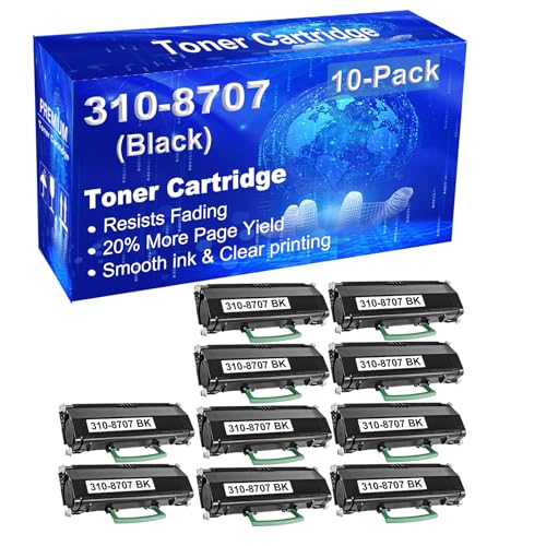 10-Pack Compatible High Capacity 310-8707 (GR332) Printer Cartridge use for Dell 1720, 1720dn Printer (Black) -  BABOLU, QW-11238