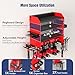 Heavy Duty Power Tool Organizer Wall Mount with Charging Station, 4 Layer Garage Storage Adjustable Shelves Height, Holds 4 Drills, 2 Hooks, Screw & Screwdriver box, Gifts for Fathers Day, Anniversary