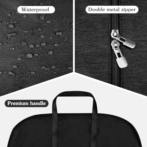Limoomil 60 Inch 2 Packs Heavy Duty Tear Resistance Wedding Dress Bag for Wedding Travel, Waterproof Dress Cover for Closet Wardrobe. Garment Bag for Gowns, Tuxedos, Dress, Long Coats. Darkgrey thumbnail 3