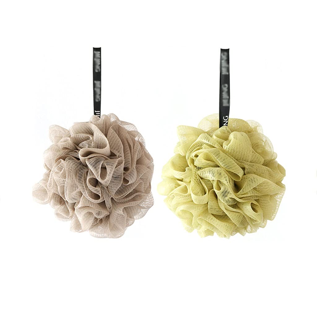 Ręcznik złuszczający Gąbka do kąpieli Prysznic Loofah Balls 60 g/szt, Duży peeling do ciała z gąbką Loofah złuszczający dla jedwabistej skóry, głębokie czyszczenie, 2 szt. Rękawiczek złus