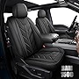 BALLIOL Pickup Seats Covers Compatible with Dodge Ram 1500 2009-2022 Limited Laramie Big Horn Truck Leather Seat Covers Custom Fit Dodge Ram 2500 3500 Crew Cab& Quad Cab (Black,2 PCS Front Seat)