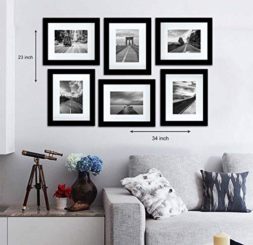 Image of PAINTINGMANTRA Decorative Premium Set of 6 Individual Wall Photo Frame (6 inch X 8 inch Picture Size matted to 4 inch x 6 inch)