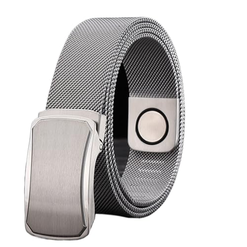 Mens Belts Stainless Steel, Metal Magnetic Braided Belt for Men with Stainless Steel Automatic Buckle