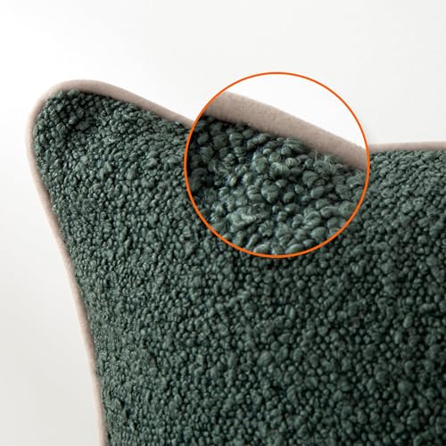 Image of Amazon Basics Boucle Throw Pillow Covers for Couch, Living Room, Home Decor with Hidden Zipper, Green, 16x16in, Pack of 2