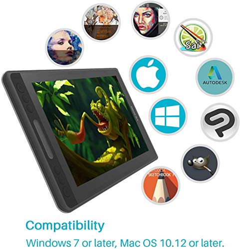 Image of HUION KAMVAS Pro 12 Graphics Drawing Tablet with Screen Full Laminated Tilt 8192 Pen Pressure Battery-Free Stylus Compatible with Windows /Mac /Linux, 11.6 Inch Pen Display, Black