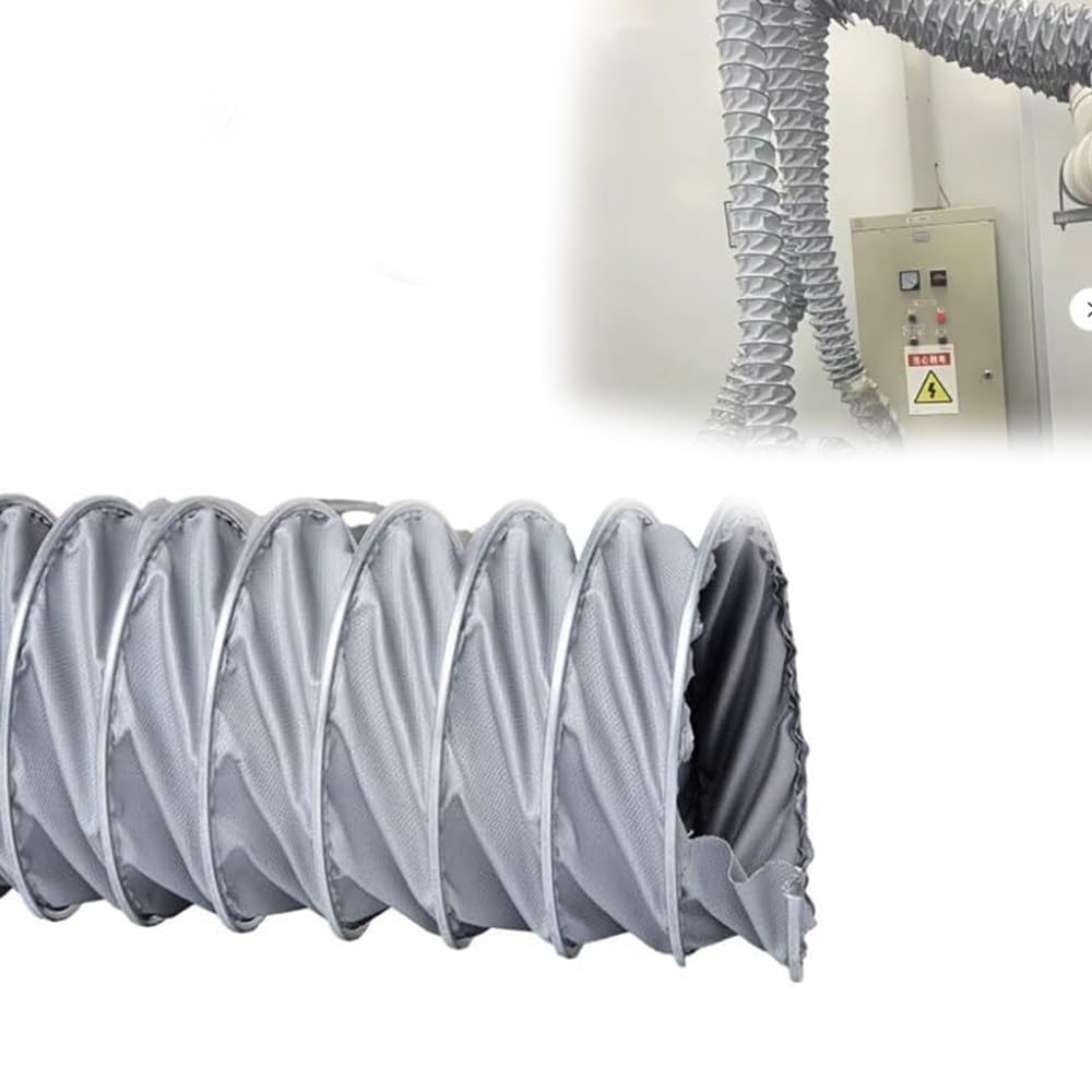 Manguera para conductos, Manguera Flexible ignífuga para extracción de Humos y ventilación | 8 m (26 pies) x 450 mm (17 3/4") | Ideal para Ventiladores industriales y fácil Almacenamiento