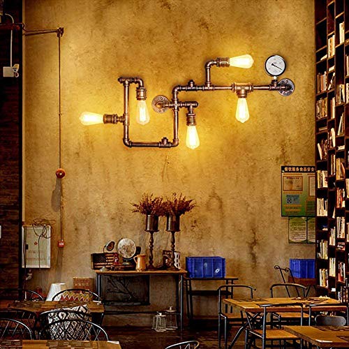 Lampe murale E27 rétro industrielle pipe à eau loft - 6