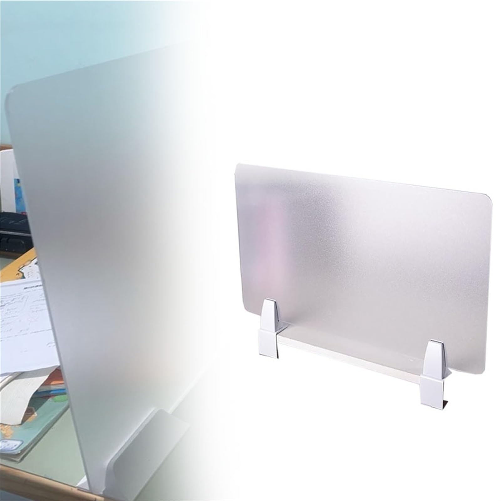 GBRJUYF Matte Desk Partition Screen - Semi-Transparent Office Divider, 120CM x 55CM, Stylish Table Privacy Shield, Desk Privacy Panel for Workspaces (1 PC)