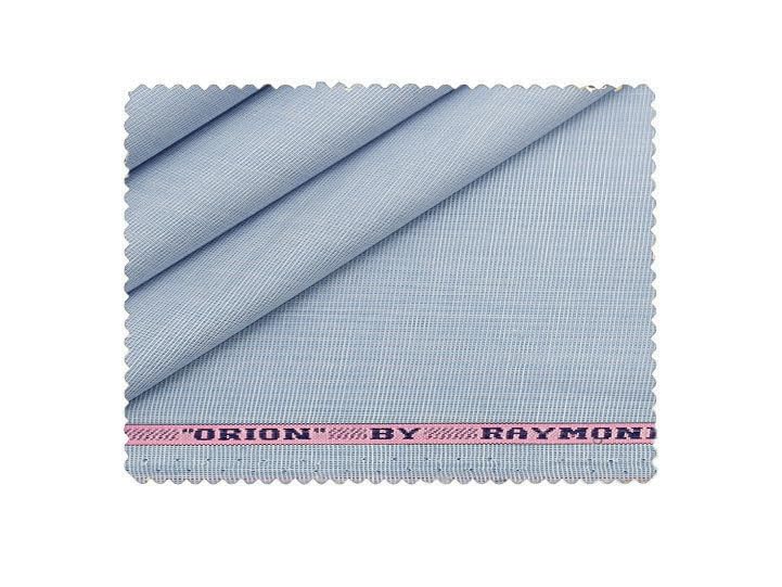Raymond Pure Cotton Unstitched Men Shirting Fabric Collection Solid Structure, 1.70 Meter Cut Length, (SKY BLUE)