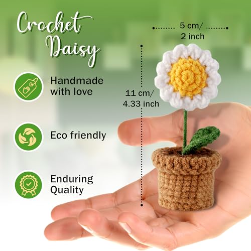 Image of Teacher Gifts - Thank You for Helping Me Grow - Crochet Patterns Daisy - Lovely Appreciation Gifts - Best Gift for Nursery Teacher, Teaching Assistant