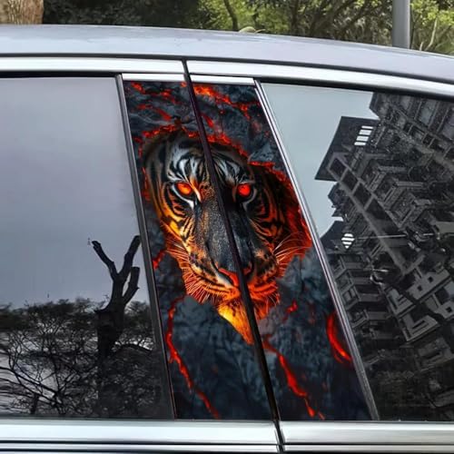 Autocollants voiture tigre flamboyant lot de 2 stickers de personnalisation pour montants B