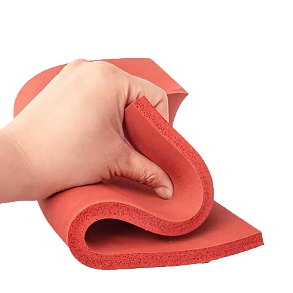 Tappetino in silicone rosso per pressa a caldo, 100 x 100 mm, 1-20 mm, per laminazione e artigianato industriale (100 x 100 x 10 mm)