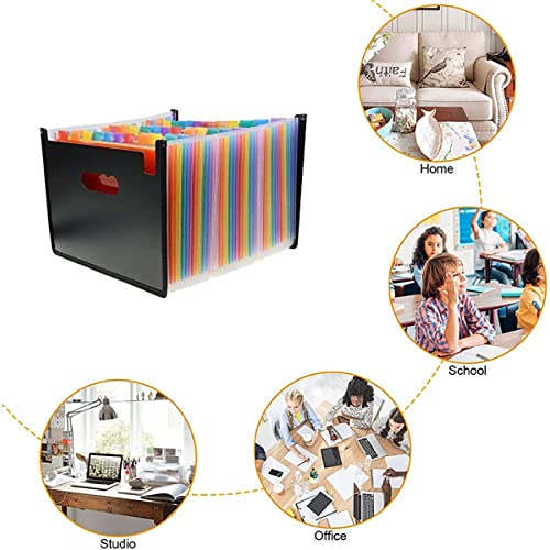 36 Pockets Accordian File Organizer,Expanding File Folder,Filing Folders,Expandable A4/Letter Size Folder, Accordion Document Organizer,Portable Paper/Bill/Receipt Folders With 2 A-Z Blank Tabs #TOP4