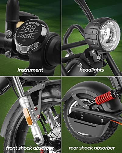 Eahora M6G 2000W Golf Cart, 60V 25Ah Battery 27-37 Miles, Electric Golf Cart, Electric Motorcycle With Dual Hydraulic Brakes #TOP3