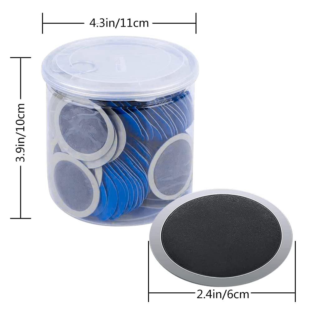 100 Pcs, Bicycle Puncture Tyre Repair Patch, 50Pcs Round Natural Rubber Tire Tyre Puncture Repair Patch