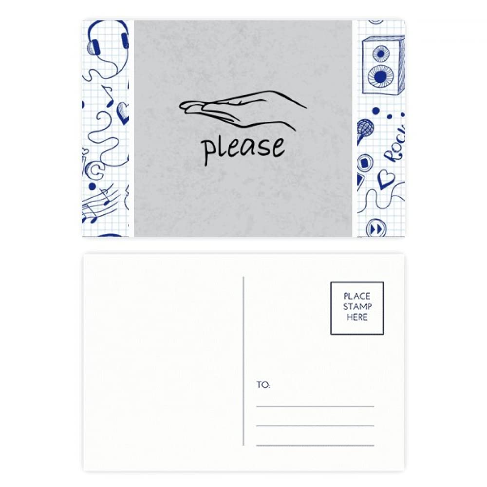 DIYthinker Black Humility Personalized Gesture Music Postcard Set Thanks Card Mailing Side 20pcs