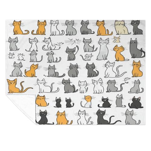 Couverture flanelle chatons contre le froid plaid isolant et douillet