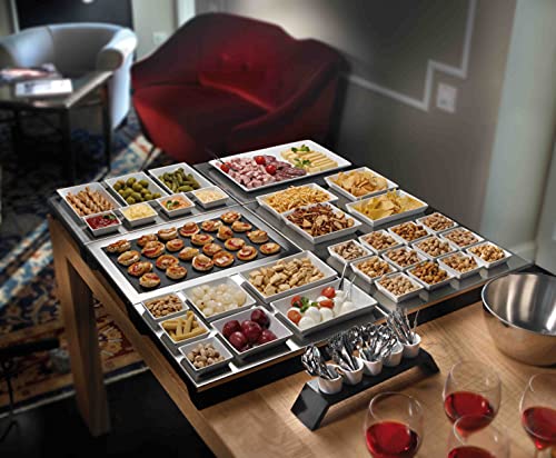 Pintinox Set aperitivo in legno e acciaio inox con...