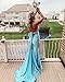 Halter Mermaid Satin Prom Dresses with Bow on Back V-Neck Backless Formal Evening Gowns Navy Blue 10