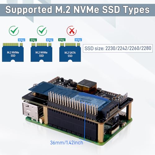Image of GeeekPi P33 M.2 NVME M-Key PoE+ Hat with Official Pi 5 Active Cooler and Aluminum Case for Raspberry Pi 5, Support M.2 NVMe SSDs 2230 /2242 /2260 /2280