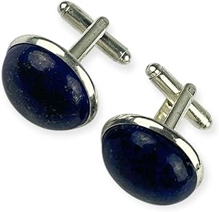 Imported Men's Small Size Lapis Lazuli Sacred Natural Stone Cufflinks Used by Pharaohs and Kings Throughout History – Luxury Finish for Formal Wear