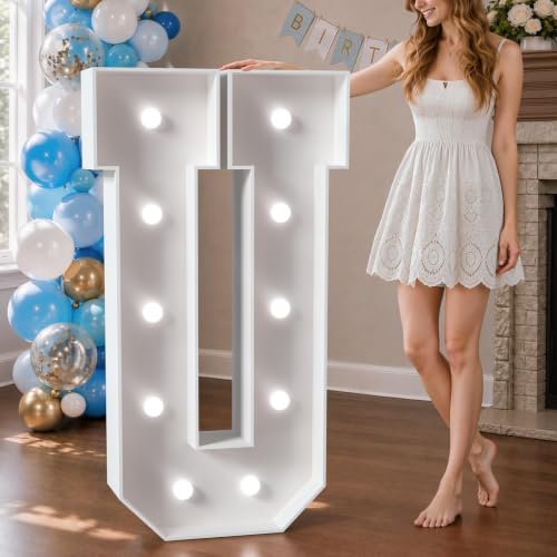 Image of Imprsv Marquee Letters 4 Feet Tall, Light Up Letters U Party Decorations