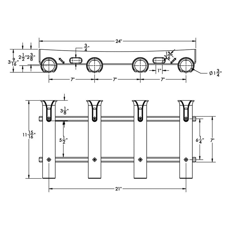 Taco 4-Rod Deluxe Holder W/Tackle Rack