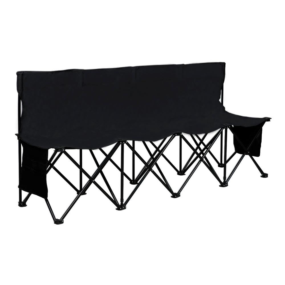 Yaheetech Banc de Jardin Pliable Portable Sac de Transport Poche de Rangement Chaise de Camping Terrasse Match de Football Basketball Max.100kg par Siège 4 Personnes