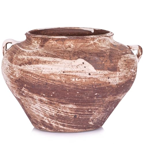 Jarrón rústico de cerámica para decoración del hogar (jarrón rústico - 02)